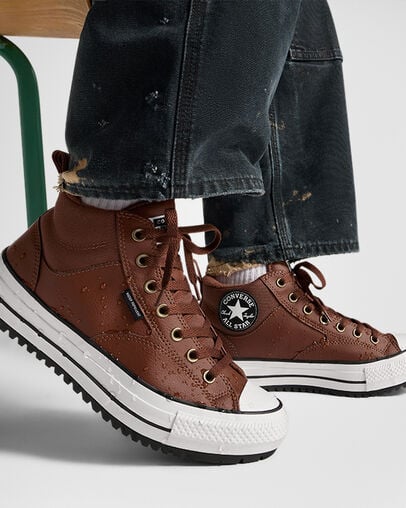 Brown / Brown / White Converse Chuck Taylor All Star Malden Street Men Boots Singapore | C-23615049