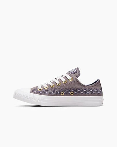 Brown / Brown / White Converse Chuck Taylor All Star Embroidered Florals Women Sneakers Singapore | C-41285979
