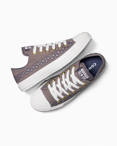 Brown / Brown / White Converse Chuck Taylor All Star Embroidered Florals Women Sneakers Singapore | C-41285979