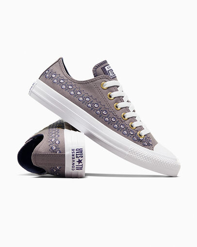 Brown / Brown / White Converse Chuck Taylor All Star Embroidered Florals Women Sneakers Singapore | C-41285979