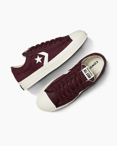 Burgundy / Purple / Black Converse Star Player 76 Suede Men Skate Shoes Singapore | C-09526379