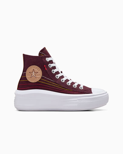 Burgundy / Red / Yellow Converse Chuck Taylor All Star Move Women Platform Shoes Singapore | C-42613089