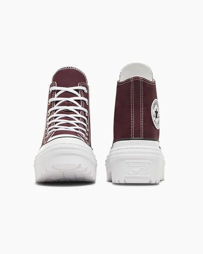 Burgundy / White / Black Converse Chuck Taylor All Star Lugged Heel Platform Women Boots Singapore | C-40356179