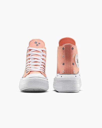 Coral / White Converse Chuck Taylor All Star Move Women Platform Shoes Singapore | C-86143059