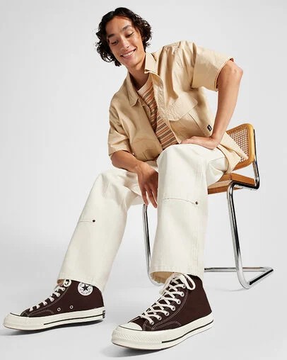 Dark Brown / Black Converse Chuck 70 Men Canvas Shoes Singapore | C-93825749
