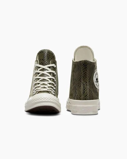 Dark Green Converse Chuck 70 Snakeskin Print Women Sneakers Singapore | C-17495609