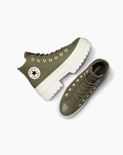 Dark Green / Black Converse Chuck Taylor All Star Lugged Heel Platform Waterproof Women Boots Singapore | C-45629089