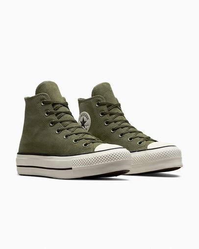 Dark Green / Black Converse Chuck Taylor All Star Lift Women Platform Shoes Singapore | C-85196079