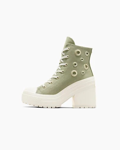 Dark Green / Gold Converse Chuck 70 De Luxe Heel Women Platform Shoes Singapore | C-27431609