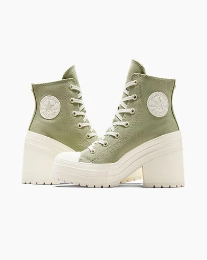 Dark Green / Gold Converse Chuck 70 De Luxe Heel Women Platform Shoes Singapore | C-27431609