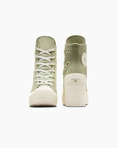Dark Green / Gold Converse Chuck 70 De Luxe Heel Women Platform Shoes Singapore | C-27431609