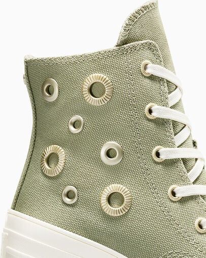 Dark Green / Gold Converse Chuck 70 De Luxe Heel Women Platform Shoes Singapore | C-27431609