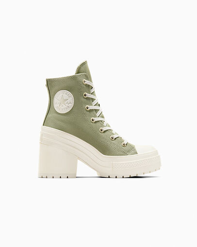 Dark Green / Gold Converse Chuck 70 De Luxe Heel Women Platform Shoes Singapore | C-27431609