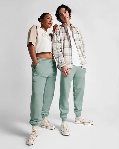 Green Converse Go-To Embroidered Star Chevron Standard-Fit Men Sweatpants Singapore | C-35862749