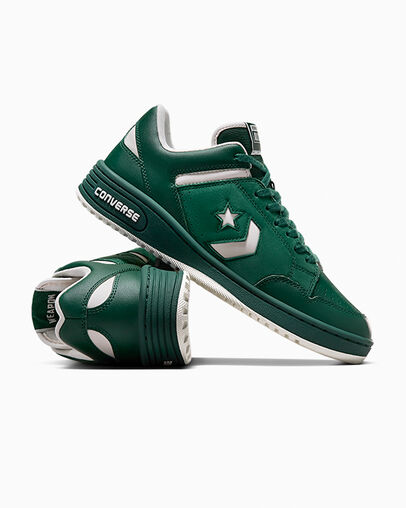 Green Converse Weapon Leather Women Basketball Shoes Singapore | C-01659479