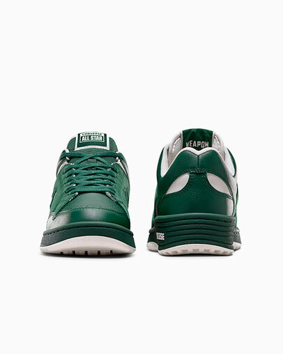 Green Converse Weapon Leather Women Basketball Shoes Singapore | C-01659479