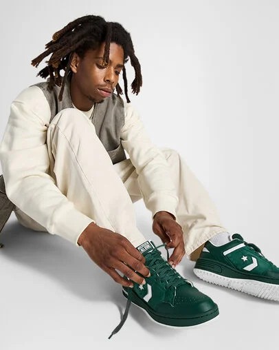 Green Converse Weapon Leather Women Basketball Shoes Singapore | C-01659479