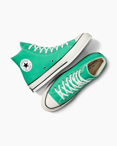 Green / Black Converse Chuck 70 Women Canvas Shoes Singapore | C-81329079