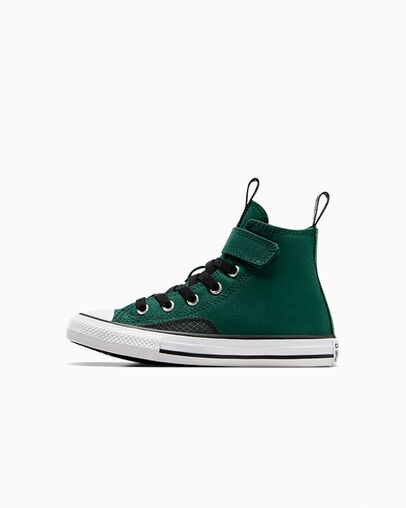 Green / Black / White Converse Chuck Taylor All Star Sporty Easy-On Kids' Sneakers Singapore | C-17930529