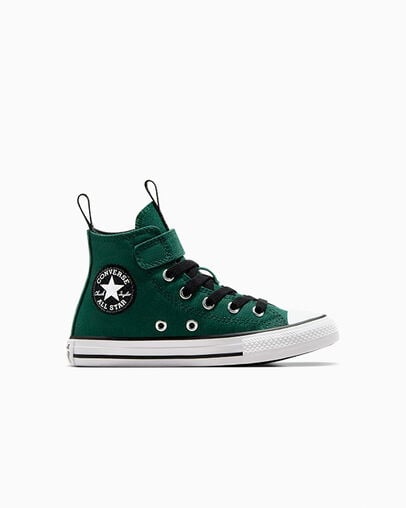 Green / Black / White Converse Chuck Taylor All Star Sporty Easy-On Kids\' Sneakers Singapore | C-17930529