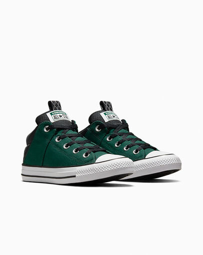 Green / Black / White Converse Chuck Taylor All Star Axel Sporty Kids' Boots Singapore | C-76951329