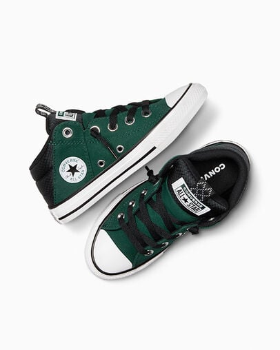 Green / Black / White Converse Chuck Taylor All Star Axel Sporty Easy-On Kids' Boots Singapore | C-49603759