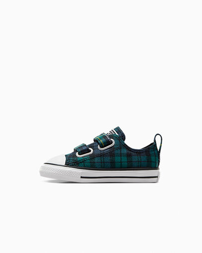 Green / Navy / White Converse Chuck Taylor All Star Plaid Kids' Sneakers Singapore | C-05792819
