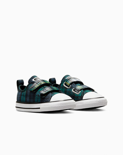 Green / Navy / White Converse Chuck Taylor All Star Plaid Kids' Sneakers Singapore | C-05792819