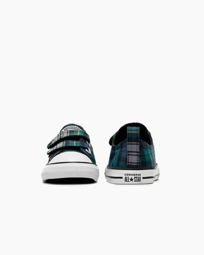 Green / Navy / White Converse Chuck Taylor All Star Plaid Kids' Sneakers Singapore | C-05792819