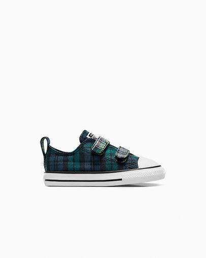 Green / Navy / White Converse Chuck Taylor All Star Plaid Kids\' Sneakers Singapore | C-05792819