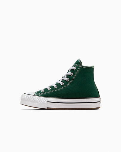 Green / White / Beige White Converse Chuck Taylor All Star EVA Lift Kids' Platform Shoes Singapore | C-48156029
