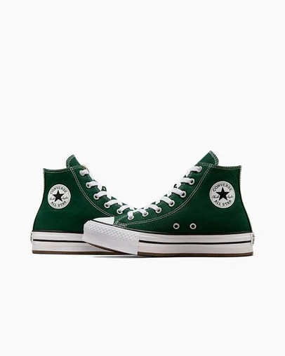 Green / White / Beige White Converse Chuck Taylor All Star EVA Lift Kids' Platform Shoes Singapore | C-48156029
