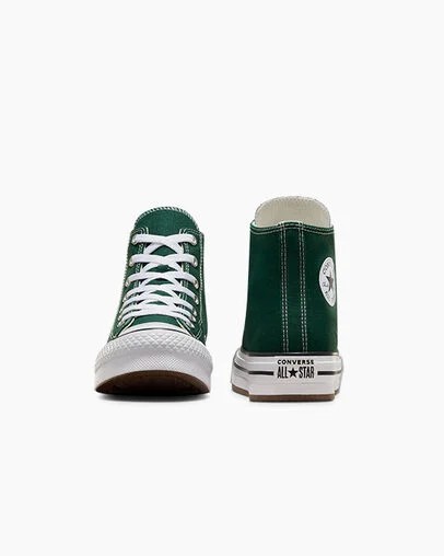 Green / White / Beige White Converse Chuck Taylor All Star EVA Lift Kids' Platform Shoes Singapore | C-48156029