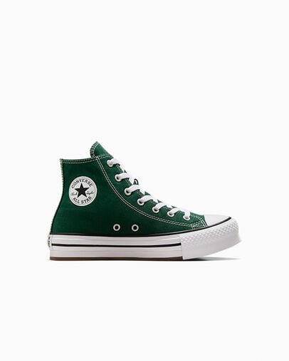 Green / White / Beige White Converse Chuck Taylor All Star EVA Lift Kids\' Platform Shoes Singapore | C-48156029