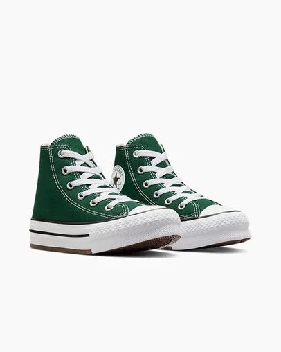 Green / White / Beige White Converse Chuck Taylor All Star EVA Lift Kids' Platform Shoes Singapore | C-18632579