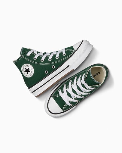 Green / White / Beige White Converse Chuck Taylor All Star EVA Lift Kids' Platform Shoes Singapore | C-18632579