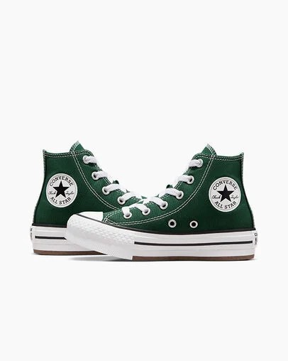 Green / White / Beige White Converse Chuck Taylor All Star EVA Lift Kids' Platform Shoes Singapore | C-18632579