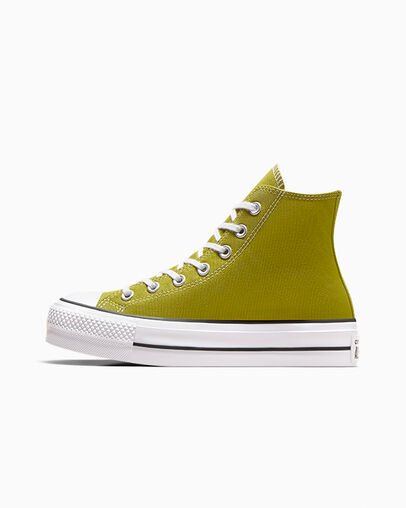 Green / White / Black Converse Chuck Taylor All Star Lift Platform Women Canvas Shoes Singapore | C-64219709