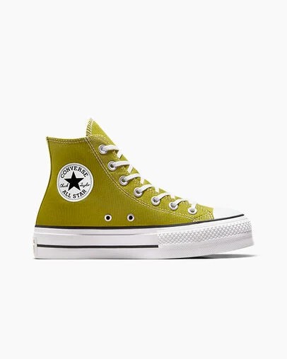 Green / White / Black Converse Chuck Taylor All Star Lift Platform Women Canvas Shoes Singapore | C-64219709