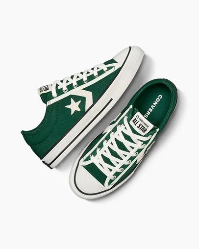 Green / White / Black Converse Star Player 76 Luxe Kids' Sneakers Singapore | C-92637509