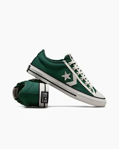 Green / White / Black Converse Star Player 76 Luxe Kids' Sneakers Singapore | C-92637509