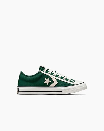 Green / White / Black Converse Star Player 76 Luxe Kids\' Sneakers Singapore | C-92637509