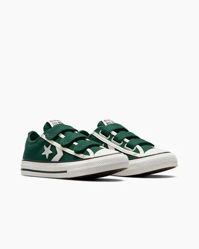 Green / White / Black Converse Star Player 76 Luxe Kids' Sneakers Singapore | C-07846259