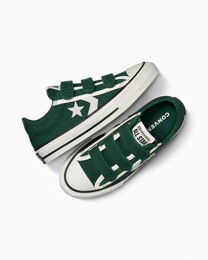 Green / White / Black Converse Star Player 76 Luxe Kids' Sneakers Singapore | C-07846259