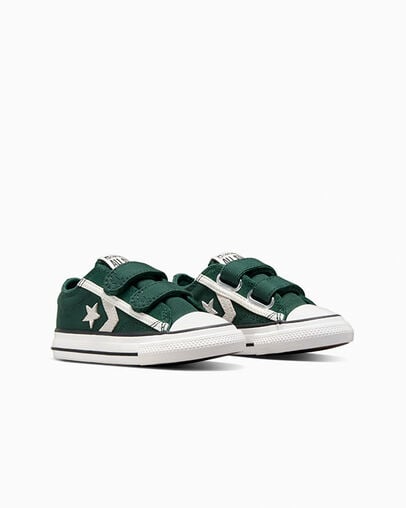 Green / White / Black Converse Star Player 76 Luxe Kids' Sneakers Singapore | C-51248079