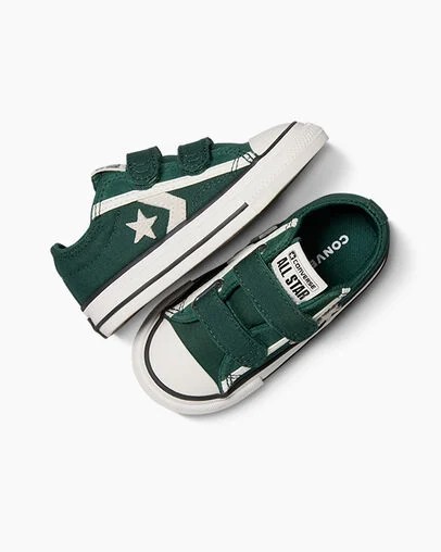 Green / White / Black Converse Star Player 76 Luxe Kids' Sneakers Singapore | C-51248079