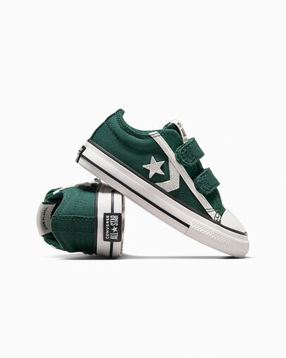 Green / White / Black Converse Star Player 76 Luxe Kids' Sneakers Singapore | C-51248079