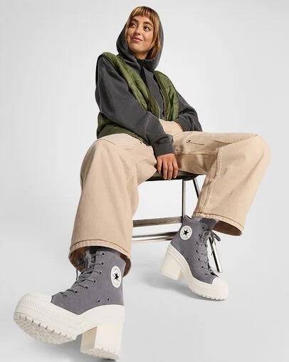 Grey Converse Chuck 70 De Luxe Heel Women Platform Shoes Singapore | C-04927169