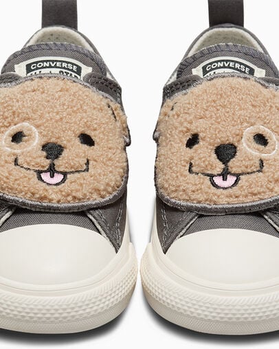 Grey Converse Chuck Taylor All Star One Strap Sherpa Bear Kids' Sneakers Singapore | C-90324679