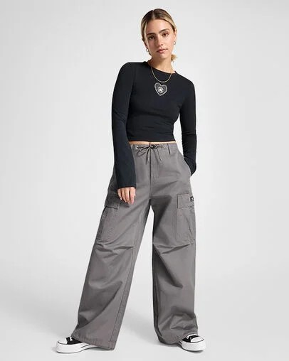 Grey Converse Fleece Women Cargo Pants Singapore | C-29657039